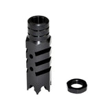 49/64x20 Shark Style Muzzle Brake For .50 Beowulf, Steel, Black