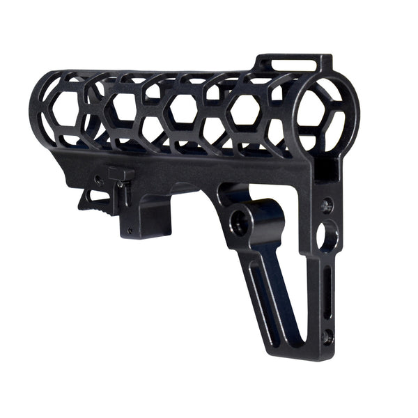 TACPOOL Skeletonized 223/5.56/308 Stock for Mil Spec Tubes, CA Legal Fixed Stock, 6 Position, Made in USA