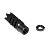 49/64x20 Shark Style Muzzle Brake For .50 Beowulf, Steel, Black