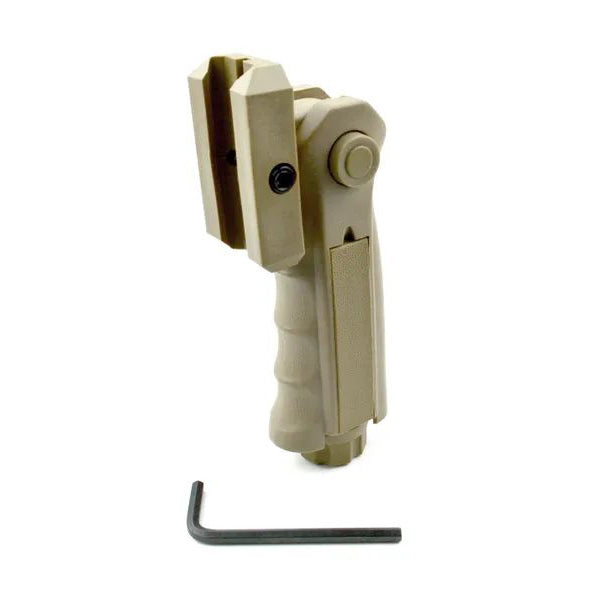 AR15 Foregrip Grip, 5 Position Adjustable, Polymer - Tan / Green