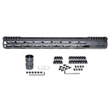 13"/ 15"/ 17" M-lok Split Top Rail Free Float Handguard For AR-15, Id 1.44", 12.7oz, Fits 223 / 5.56, Black