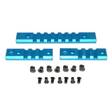 3 Piece Picatinny Rail Section Kit For Keymod Style Slots, Black / Blue / Silver / Red Anodized