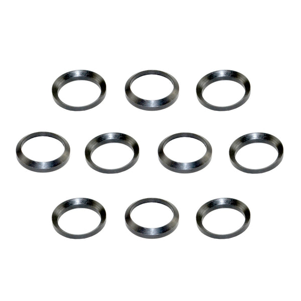 TACPOOL 10 Piece Crush Washer Set, .50 3/4"x24 - Black Steel / Stainless Steel