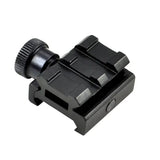 Low Profile Scope Riser Mount - 2 Picatinny Accessory Slots - Aluminum - Black