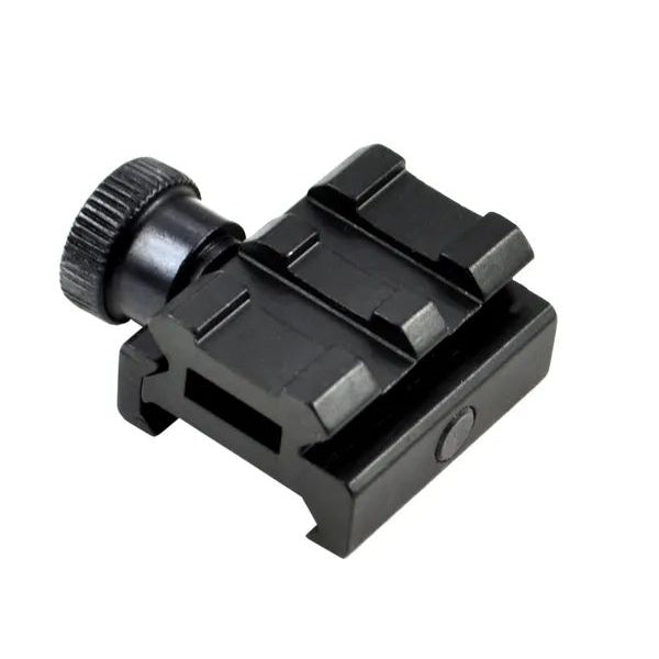 Low Profile Scope Riser Mount - 2 Picatinny Accessory Slots - Aluminum - Black