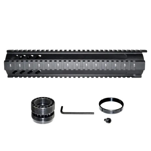 12" Free Float Quad Rail Handguard Forend W/ Extended Top Rail For AR-15 .223/5.56- Picatinny