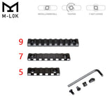 M-lok to Picatinny Adapter Rail Kit (black) For Mlok Handguard Rails - 1 X 5 Slot, 1 X 7 Slot, 1 X 9 Slot