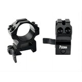 Presma 1" In Quick Release Medium Profile Scope Rings For Picatinny/weaver Rails