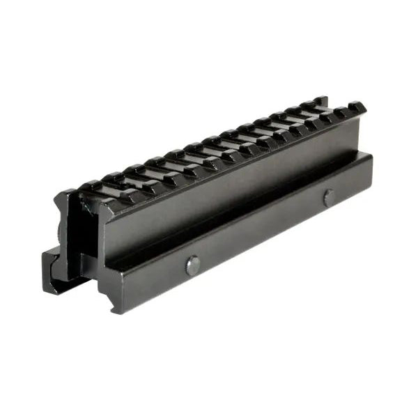 1" High Profile Riser Mount For Scope Sight - 14 Picatinny Slots - Aluminum - Black