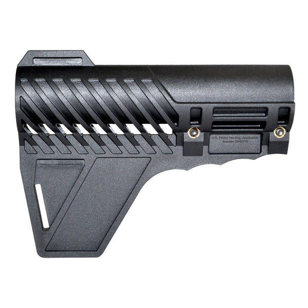 US Patented Pistol Stabilizer Fin Blade Brace Stock for AR Pistol Buffer Tube 1.25", Polymer, Black