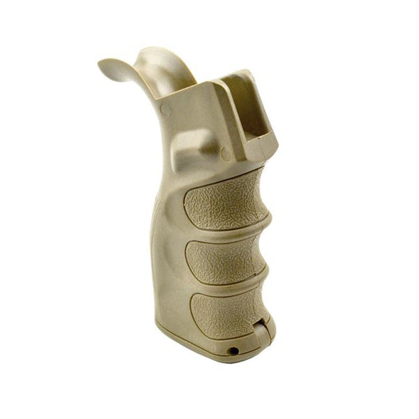 AR Style Fixed Polymer Pistol Rear Grip, Beavertail Designed with Storage