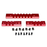 3 Piece Picatinny Rail Section Kit For Keymod Style Slots, Black / Blue / Silver / Red Anodized