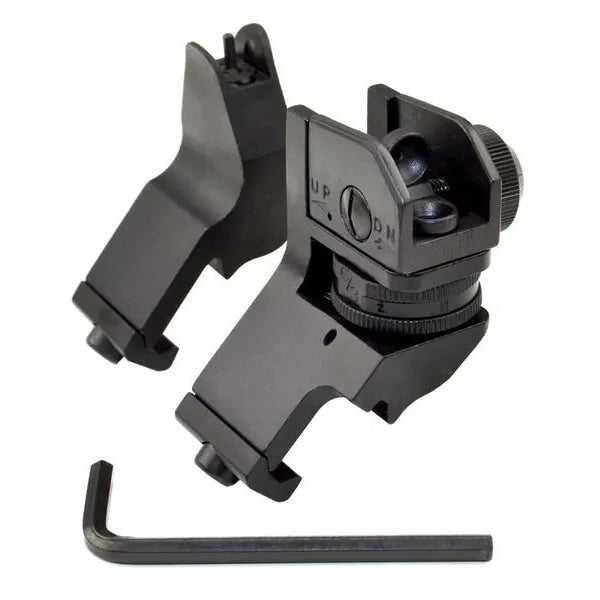 AR Front & Rear 45 Degree Offset A1 A2 Iron Sights - Aluminum - Black