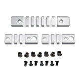 3 Piece Picatinny Rail Section Kit For Keymod Style Slots, Black / Blue / Silver / Red Anodized