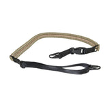 TACPOOL Tactical 2 Point Sling with 2 Quick Detach Hooks, Black / Tan
