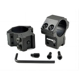 Dovetail 1" Dia. Medium Profile Scope Rings - Aluminum - Black