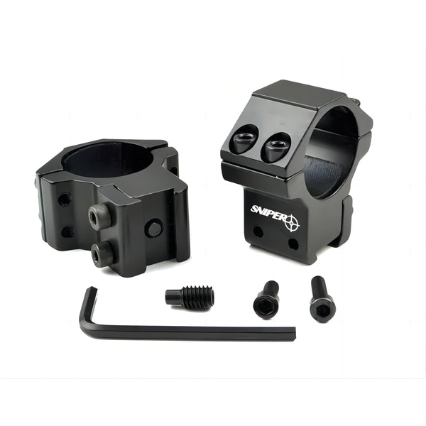 Dovetail 1" Dia. Medium Profile Scope Rings - Aluminum - Black