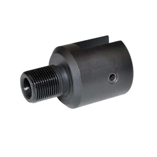 1/2x28 Muzzle Thread Adapter For Ruger 10/22, Aluminum, Black / Silver
