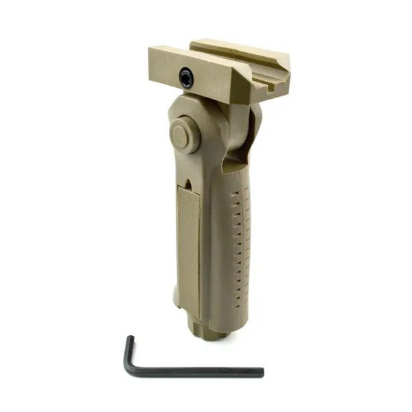 AR15 Foregrip Grip, 5 Position Adjustable, Polymer - Tan / Green