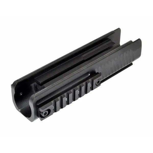 Remington 870 12 Gauge Pump Action Shotgun Forend Tri Rail - Aluminum - Black