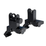 AR Front & Rear 45 Degree Offset Flip Up Backup Sight Set - Aluminum - Black