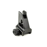 AR-15 Low Profile Receiver Height Flip-up Front Backup Sight For Picatinny Rail Or High Profile Gas Block - Aluminum - Black