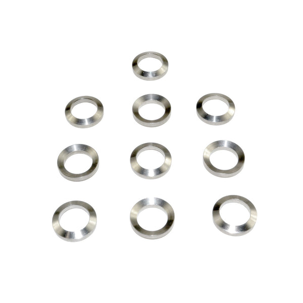 TACPOOL 10 Piece Crush Washer Set, for AR-15 1/2"x28 - Black Steel / Stainless Steel