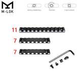 M-lok To Picatinny Adapter Rail Kit (black) For Mlok Handguard Rails - 2 X 7 Slot, 1 X 11 Slots