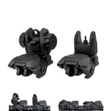 AR Style Front And Rear Flip Up Backup Sight Set - Polymer - Black / Tan / Green