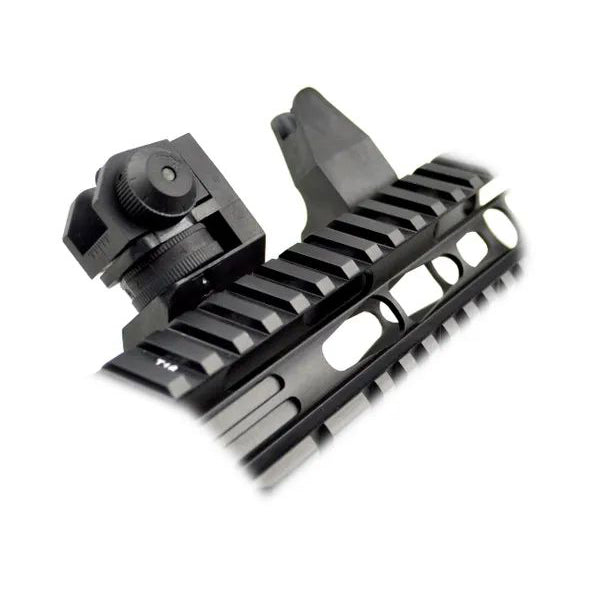 Front & Rear 45 Degree Offset Backup Sights - Polymer - Black / Tan