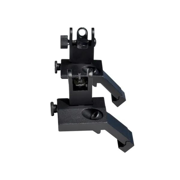 AR Front & Rear 45 Degree Offset Flip Up Backup Sight Set - Aluminum - Black