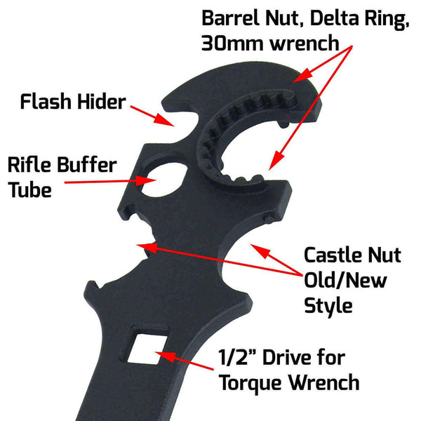 TACPOOL Multiple Function All-in-1 Wrench Tool for AR-15 Gunsmithing