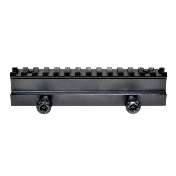 1" High Profile Riser Mount For Scope Sight - 14 Picatinny Slots - Aluminum - Black
