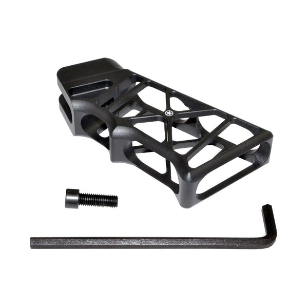 AR Lightweight Skeletonized Rear Pistol Style Grip, Black Anodized Aluminum