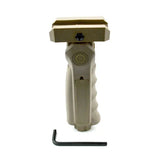 AR15 Foregrip Grip, 5 Position Adjustable, Polymer - Tan / Green