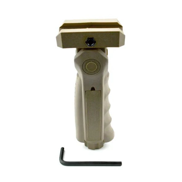 AR15 Foregrip Grip, 5 Position Adjustable, Polymer - Tan / Green