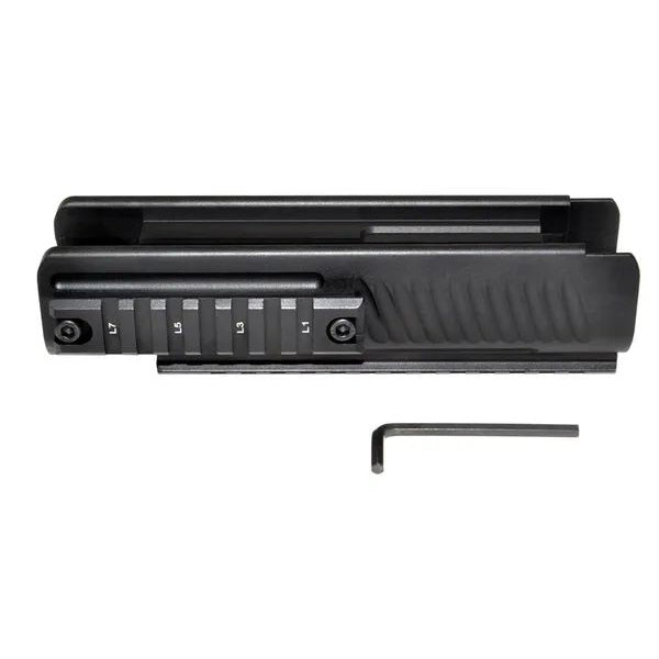 Remington 870 12 Gauge Pump Action Shotgun Forend Tri Rail - Aluminum - Black