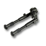 AR-15 Barrel Clamp Bipod, Aluminum, Folding Fits 0.45" To 0.750" Barrels, Height Adjustable 7" To 8.25"