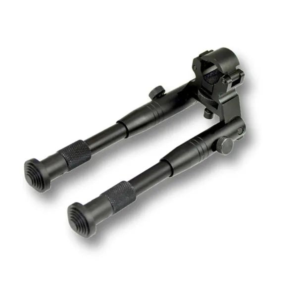 AR-15 Barrel Clamp Bipod, Aluminum, Folding Fits 0.45" To 0.750" Barrels, Height Adjustable 7" To 8.25"