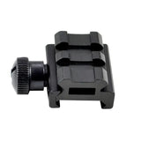 Low Profile Scope Riser Mount - 2 Picatinny Accessory Slots - Aluminum - Black