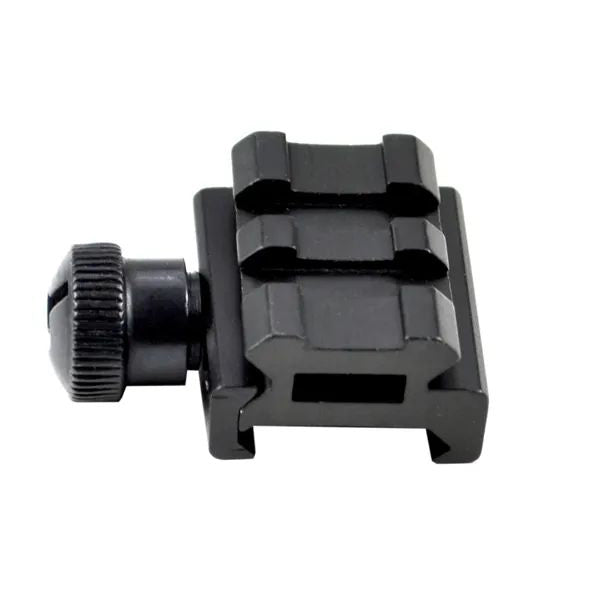 Low Profile Scope Riser Mount - 2 Picatinny Accessory Slots - Aluminum - Black