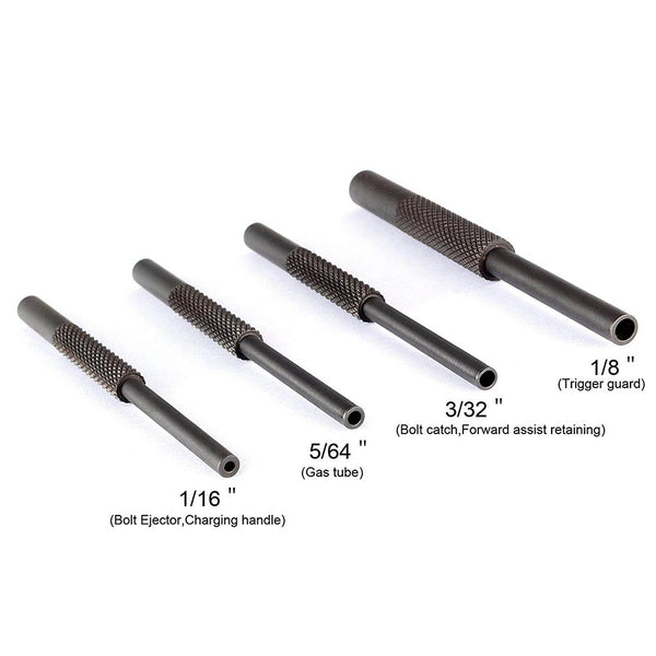 4 Pcs Roll Pin Punch Starter Set (1/8" 1/16" 3/32 5/64")