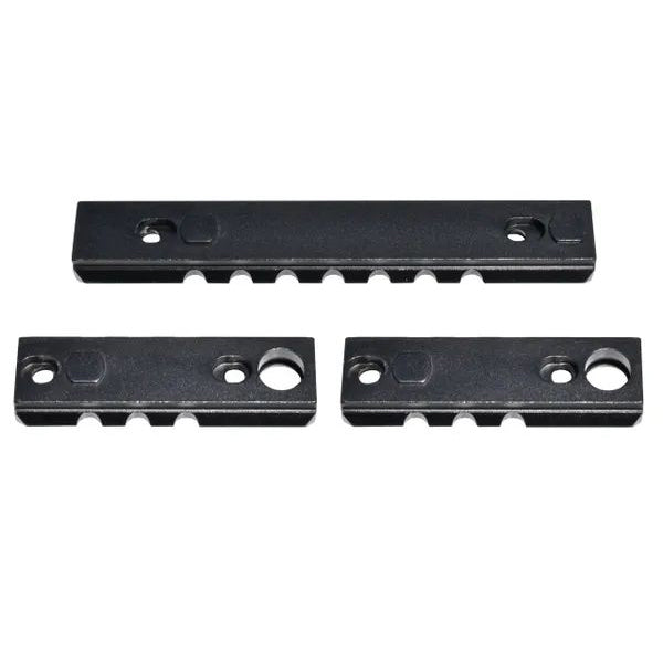 3 Piece Picatinny Rail Section Kit For Keymod Style Slots, Black / Blue / Silver / Red Anodized