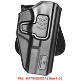 Pistol Holster For Glock 17/22/31 Gen 1-5, Owb, Nylon Pa66