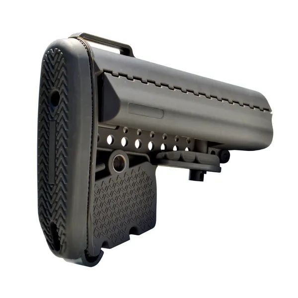 Buttstock with Recoil Pad and 2 Sided Storage, Fits AR Mil Spec Adjustable Buffer Tubes.
