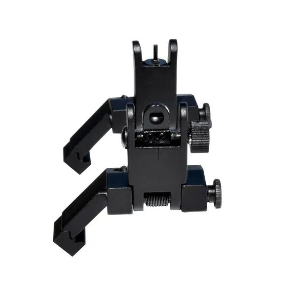AR Front & Rear 45 Degree Offset Flip Up Backup Sight Set - Aluminum - Black