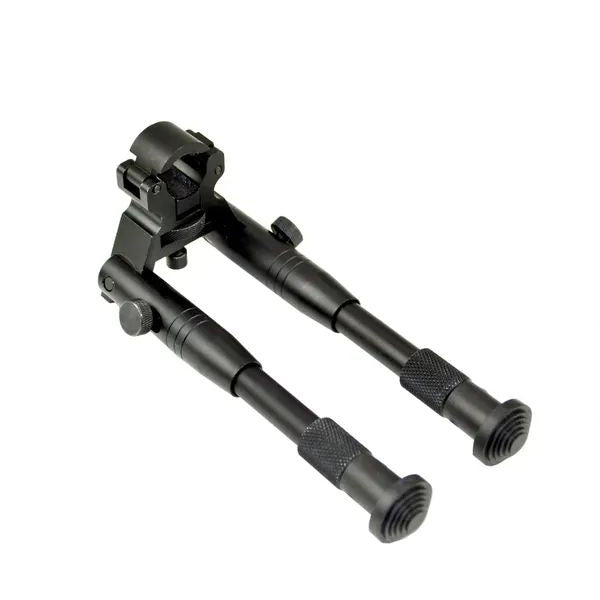 AR-15 Barrel Clamp Bipod, Aluminum, Folding Fits 0.45" To 0.750" Barrels, Height Adjustable 7" To 8.25"