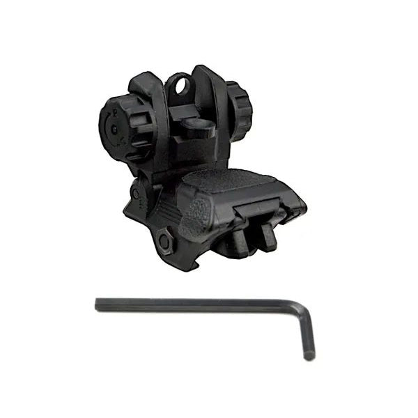 Rear Flip Up AR A2 Backup Sight For Picatinny Rail - Polymer - Black