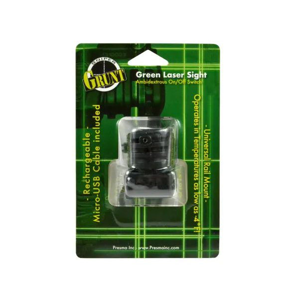Sniper Grunt Handgun Pistol Compact Green Laser Sight For Picatinny Rail, With Ambidextrous On/off Switch