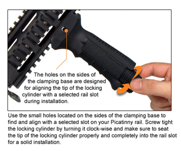 Tactical Ergonomics Fixed Vertical Foregrip with Side Rail